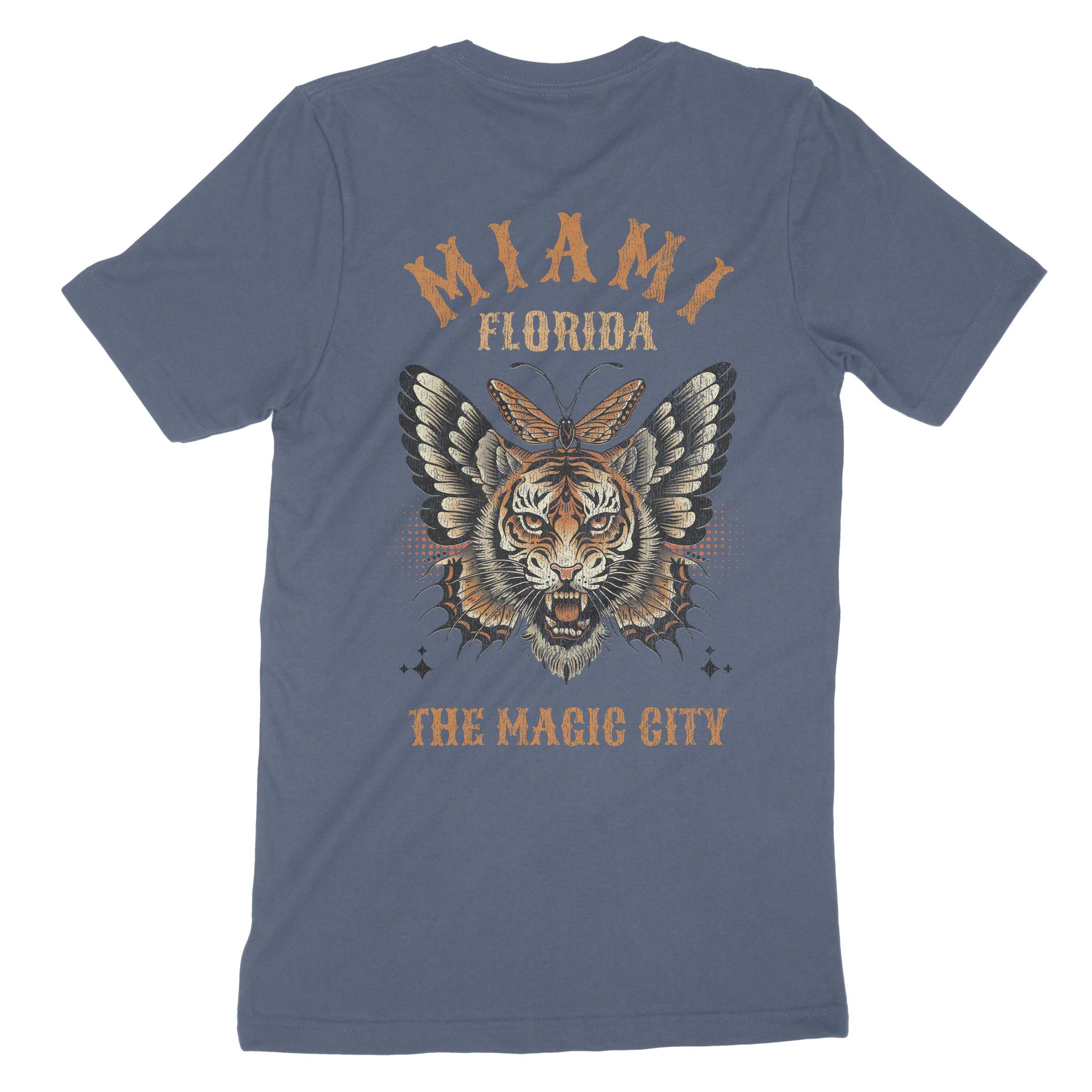 Miami Tigerfly T-Shirt Vintage Denim back