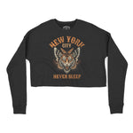 New York Cropped Crew in Black - front view