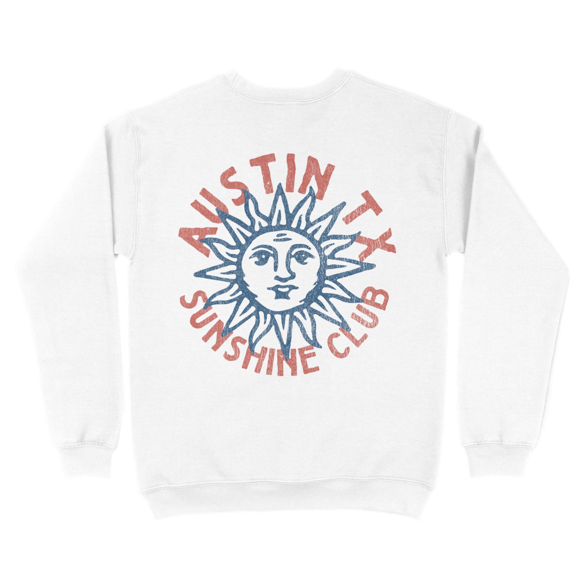 Austin Crewneck in White - back view