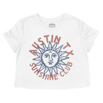 Austin Sun Man Cropped Tee White front