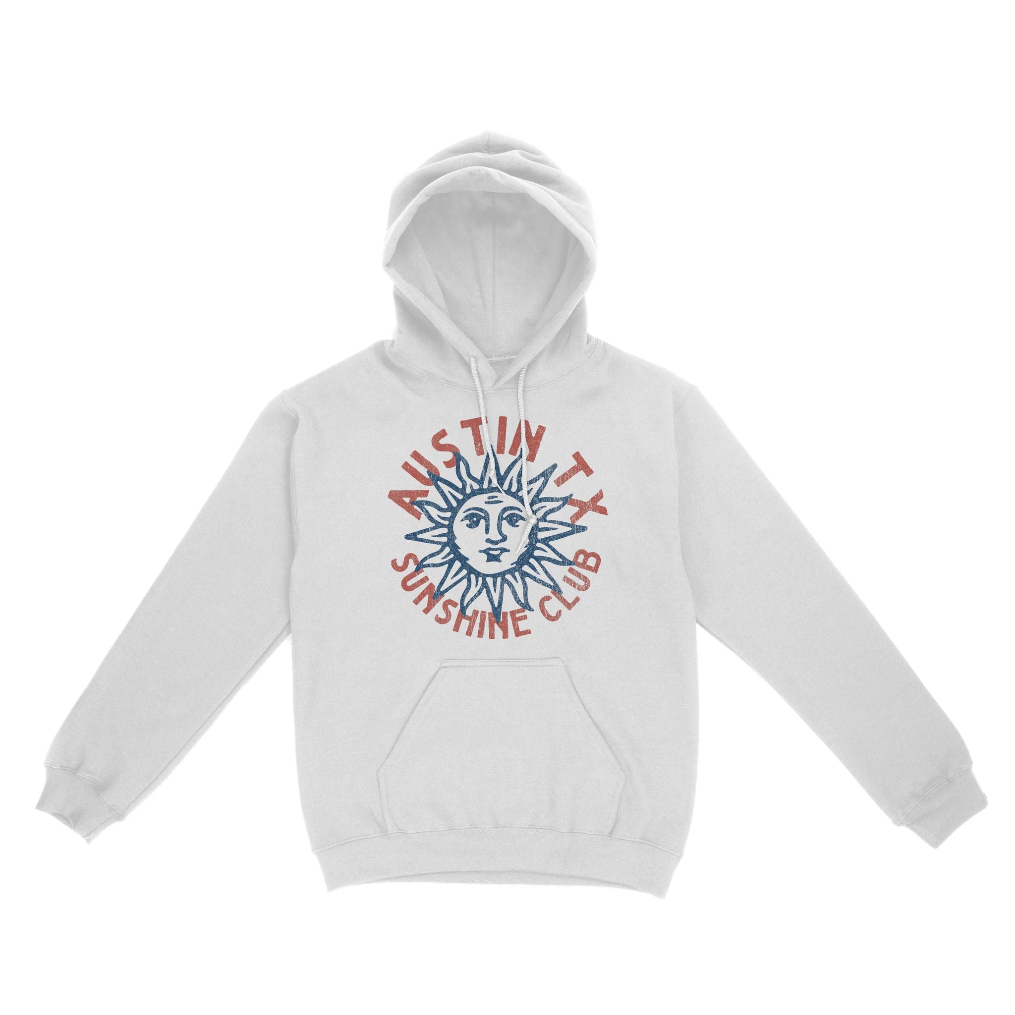 Austin Sun Man Hoodie White front