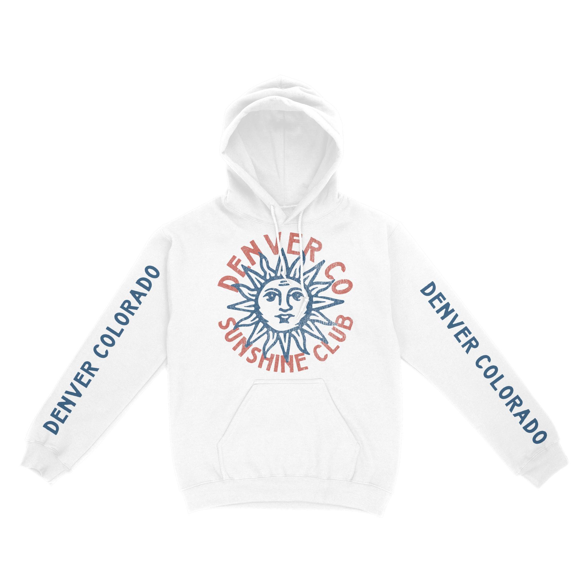 Denver Hoodie in White - front-sleeves view
