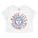 Miami Sun Man Cropped Tee White front