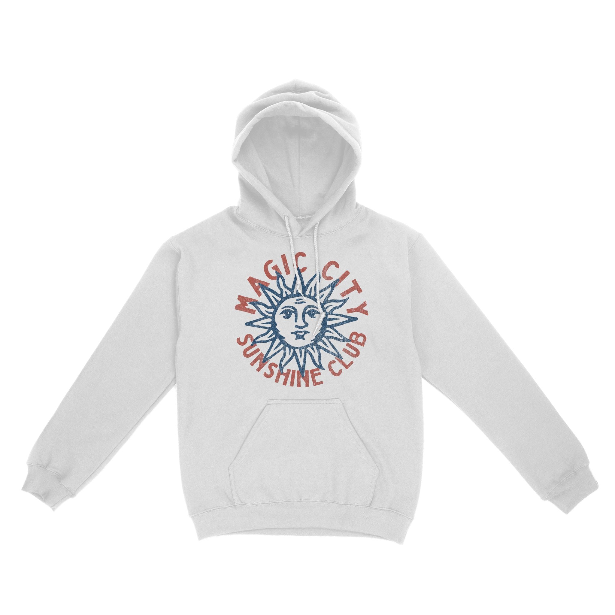 Miami Sun Man Hoodie White front