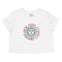 New York Cropped Tee in White - front view