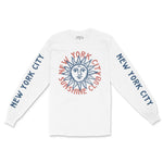 New York Longsleeve in White - front-sleeves view