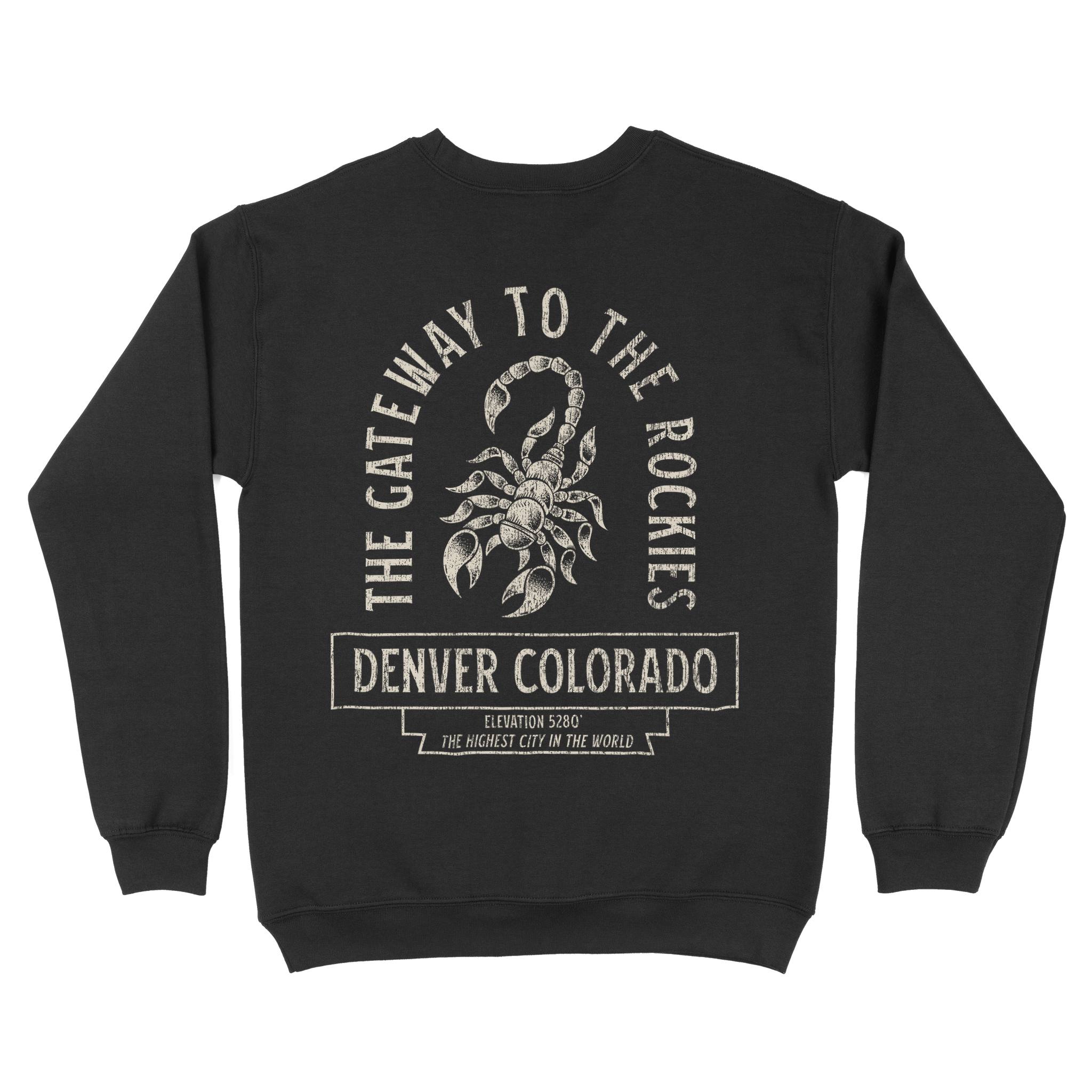 Denver Crewneck in Black - back view