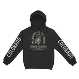 Denver Hoodie in Black - front-sleeves view