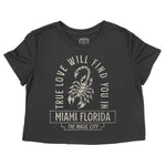 Miami Scorpion Love Cropped Tee Black front