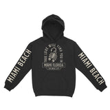 Miami Hoodie in Black - front-sleeves view