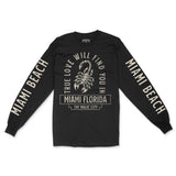 Miami Scorpion Love Longsleeve in Black - front view with sleeves