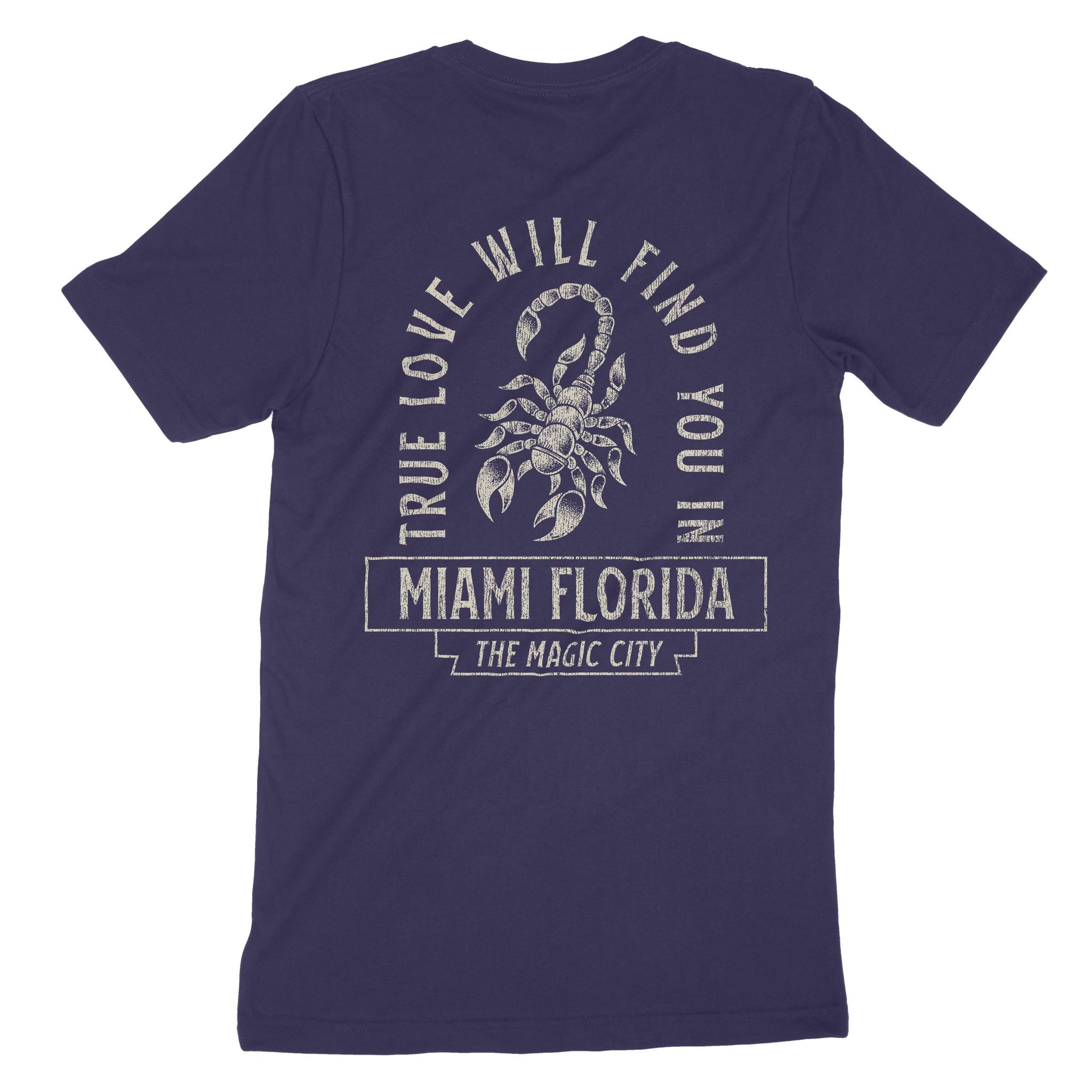 Miami Scorpion Love T-Shirt Navy back