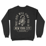 New York Crewneck in Black - back view