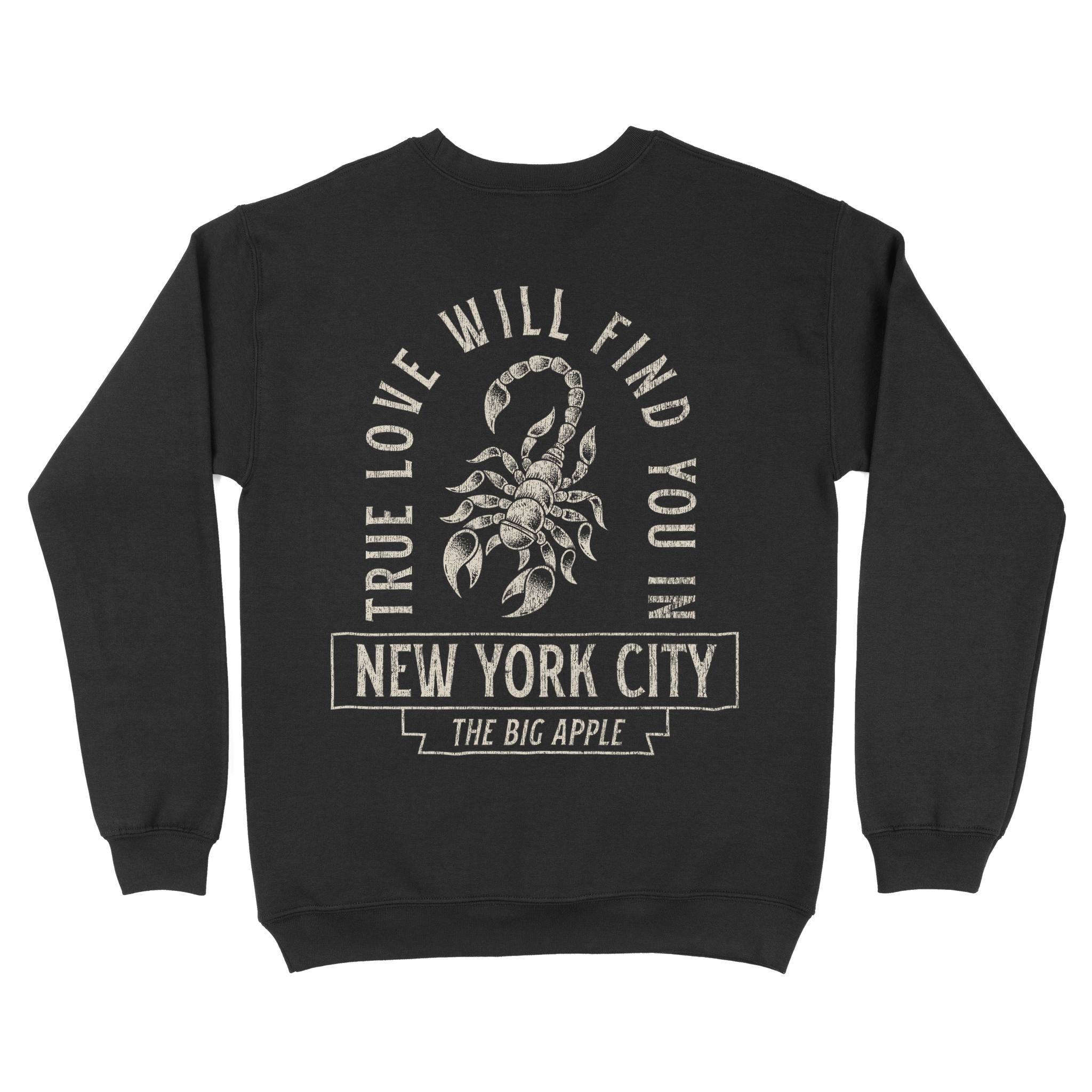New York Crewneck in Black - back view