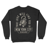 New York Crewneck in Black - back view