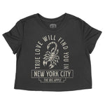 New York Scorpion Love Cropped Tee Black front