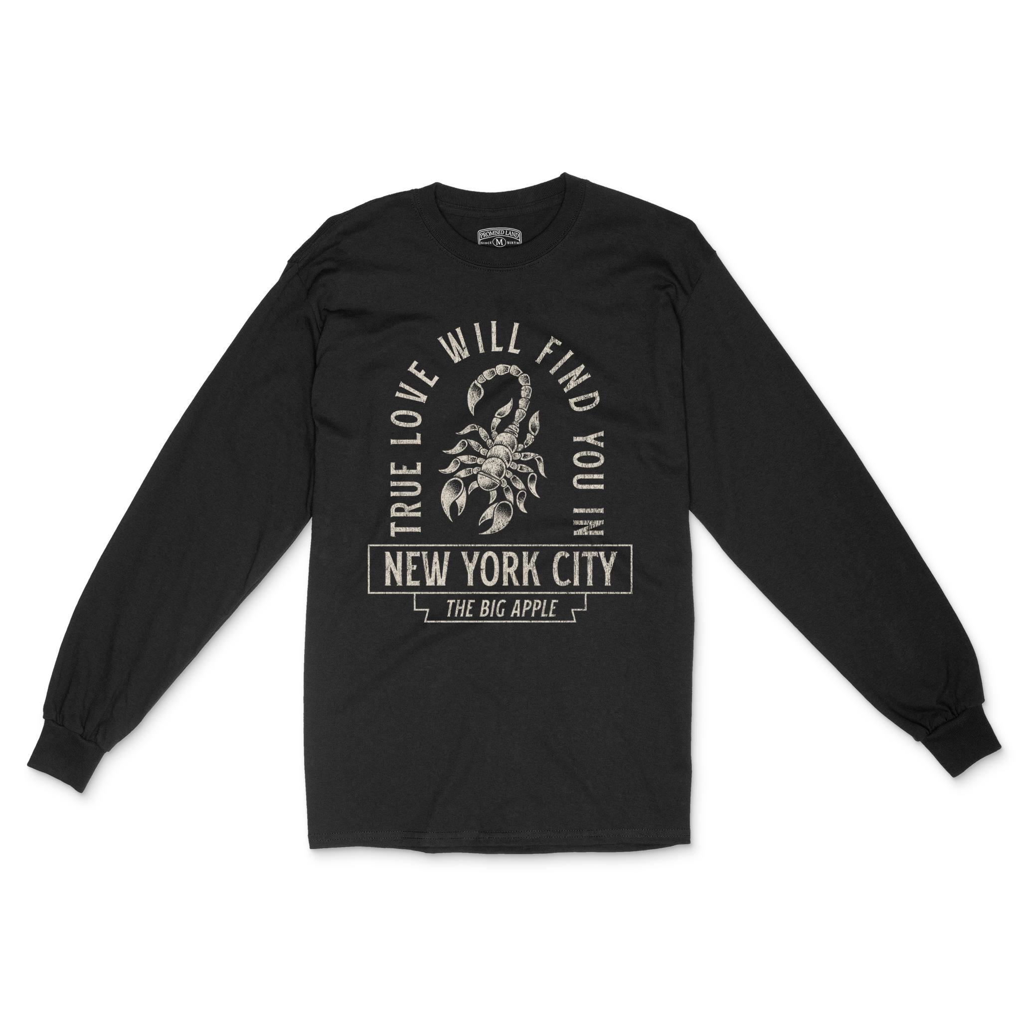 New York Longsleeve in Black - front view