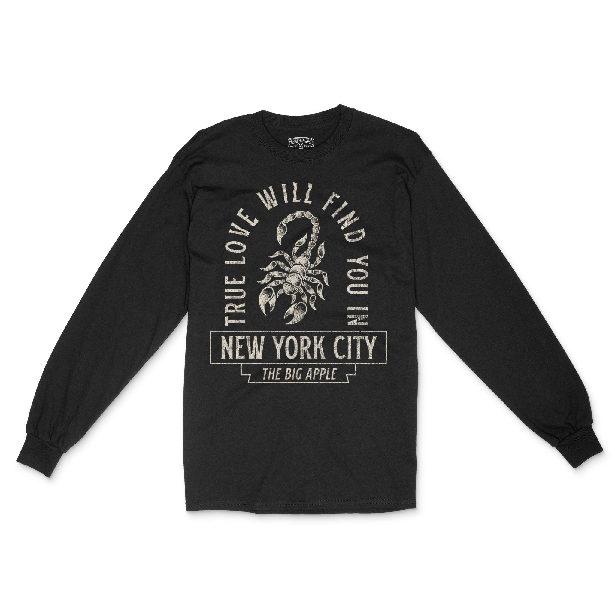 New York Longsleeve in Black - front view