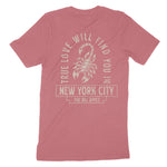 New York Scorpion Love T-Shirt Vintage_Red back