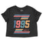 Asbury Park Good Year Cropped Tee in Black - front view