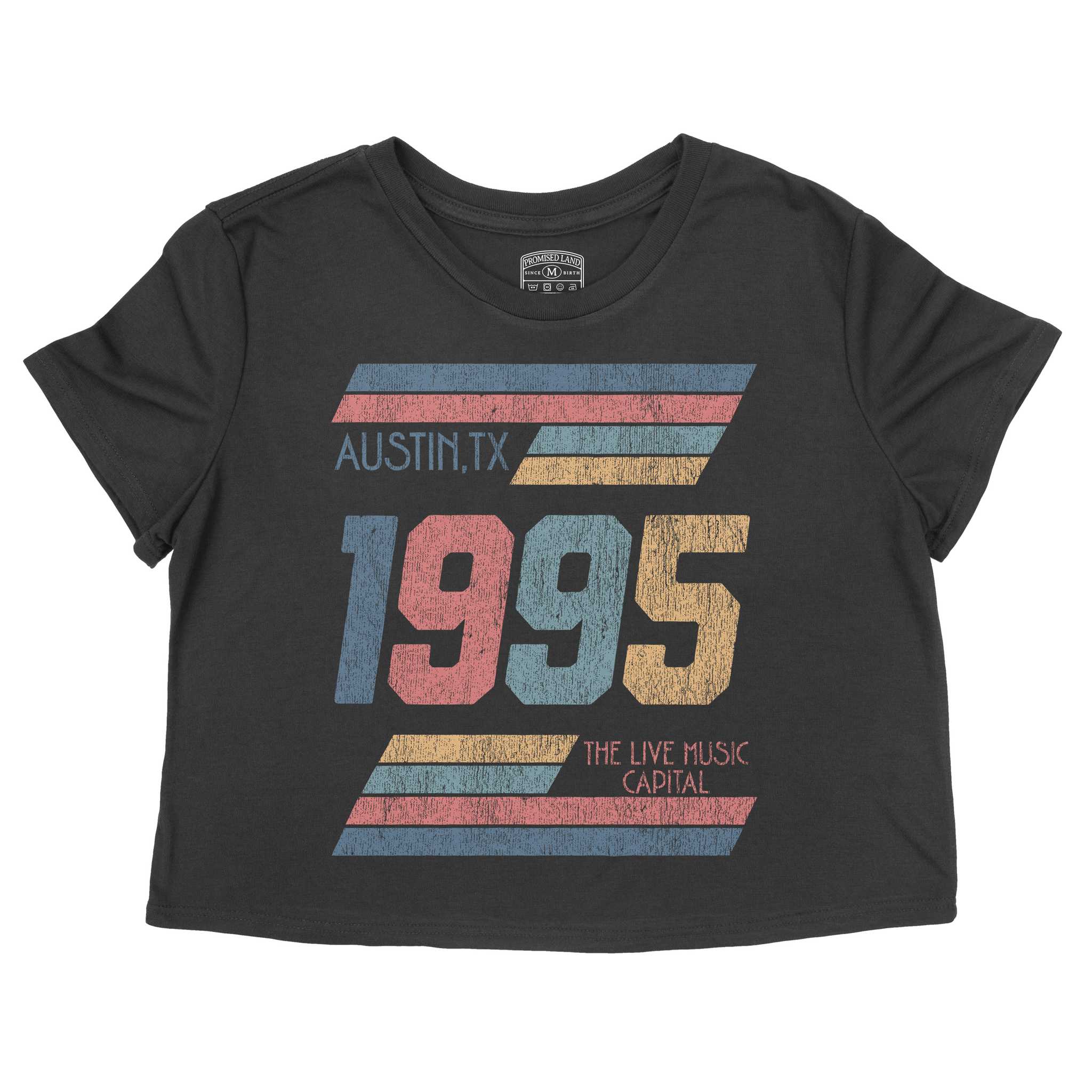 Austin Good Year Cropped Tee in Black - front view