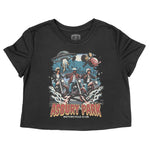Asbury Park UFO Biker Cropped Tee in Black - front view