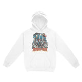 Asbury Park UFO Biker Hoodie in White - front view