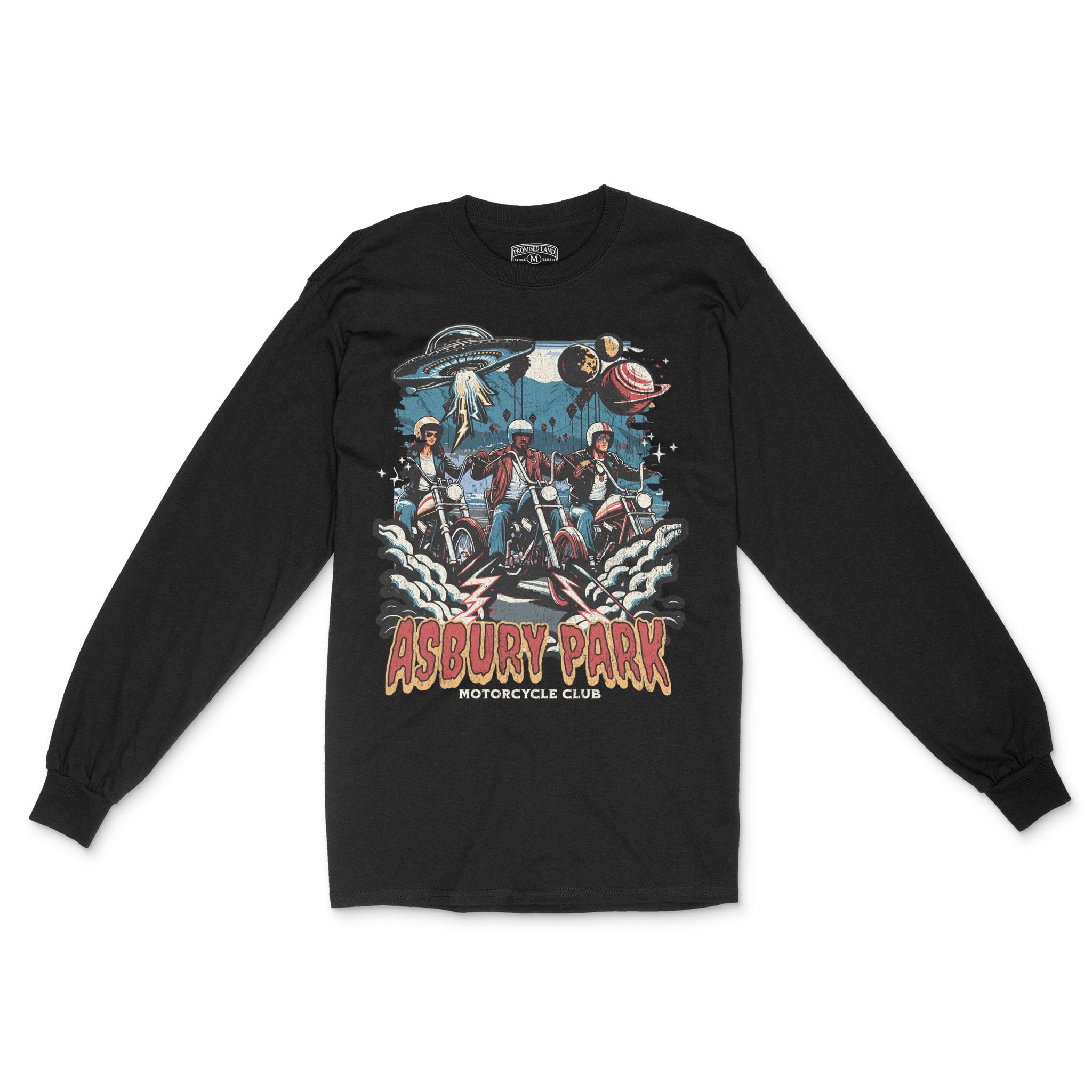 Asbury Park UFO Biker Longsleeve in Black - front view