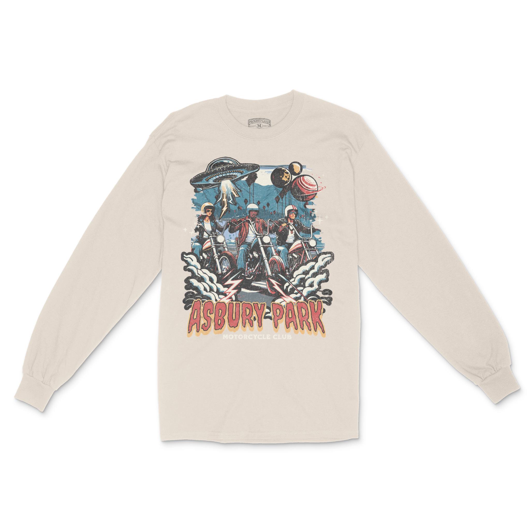 Asbury Park UFO Biker Longsleeve in Natural - front view