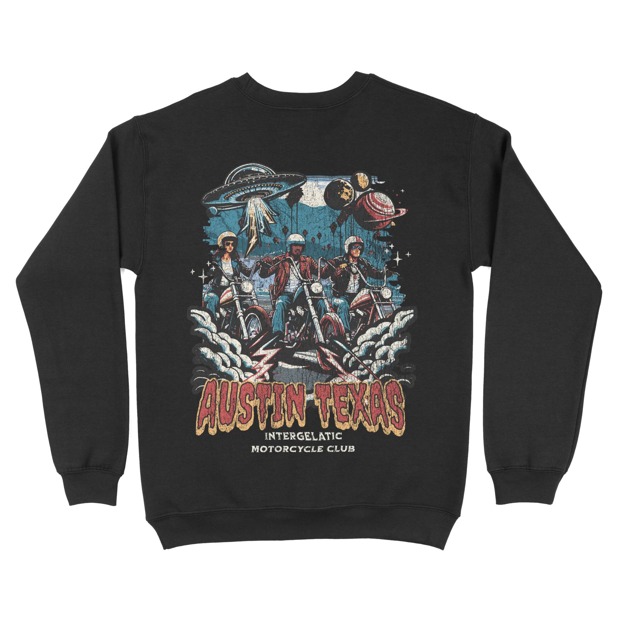 Austin Crewneck in Black - back view