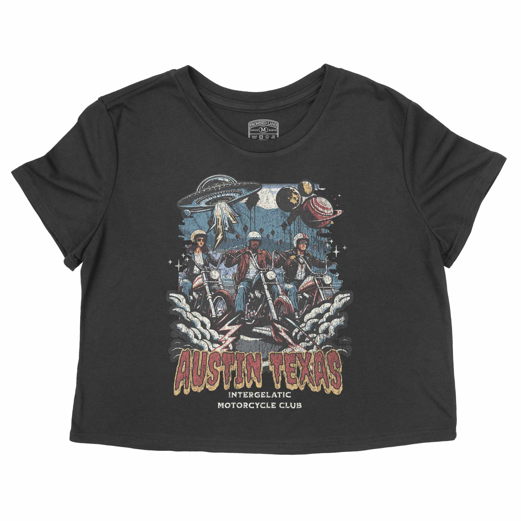 Austin Ufo Cropped Tee Black front