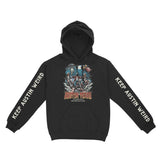Austin Hoodie in Black - front-sleeves view