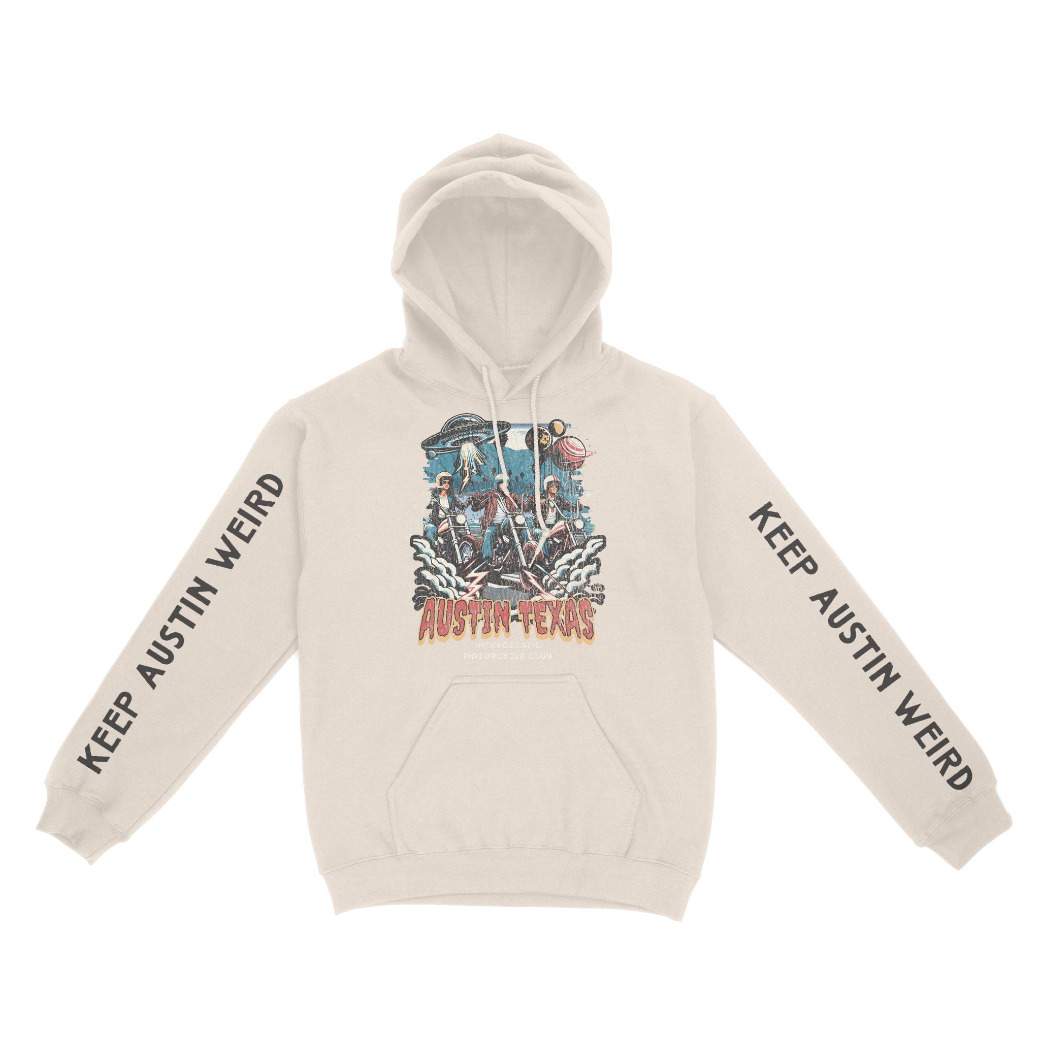 Austin Hoodie in Natural - front-sleeves view