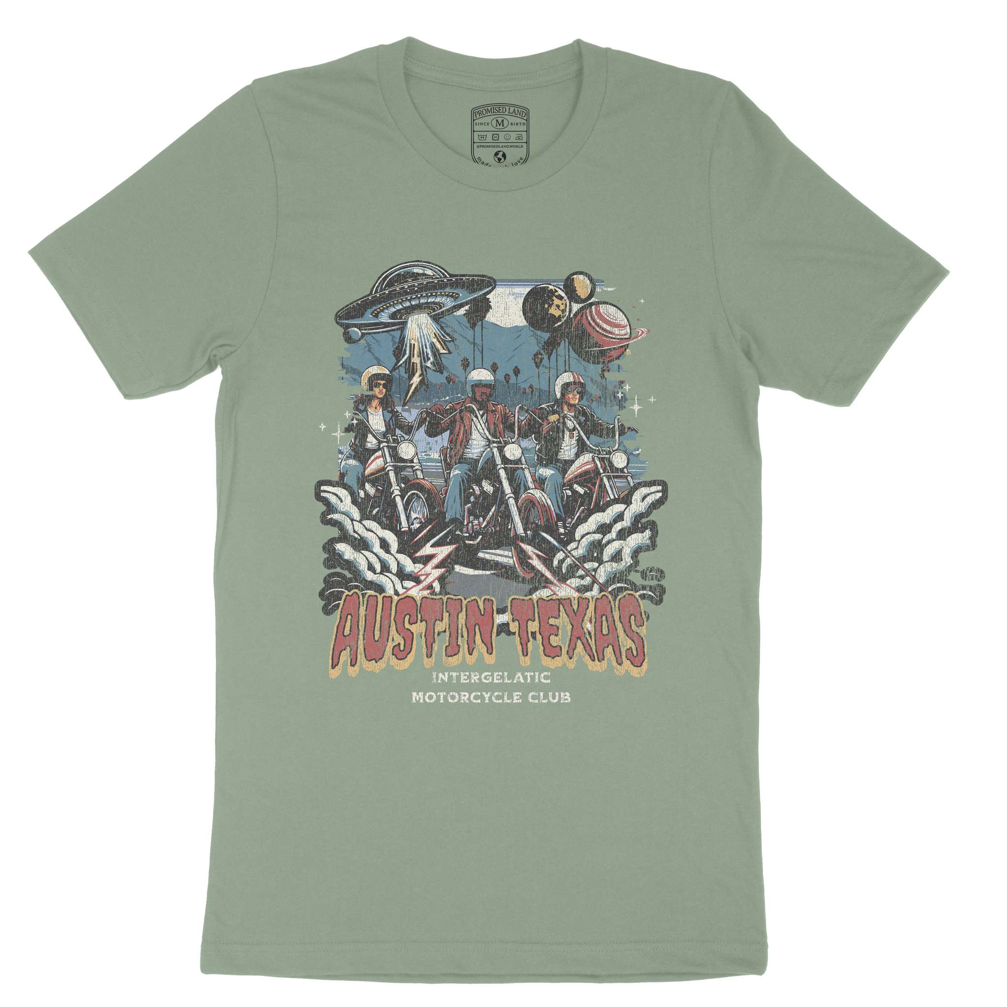 Austin Ufo T-Shirt Sage front