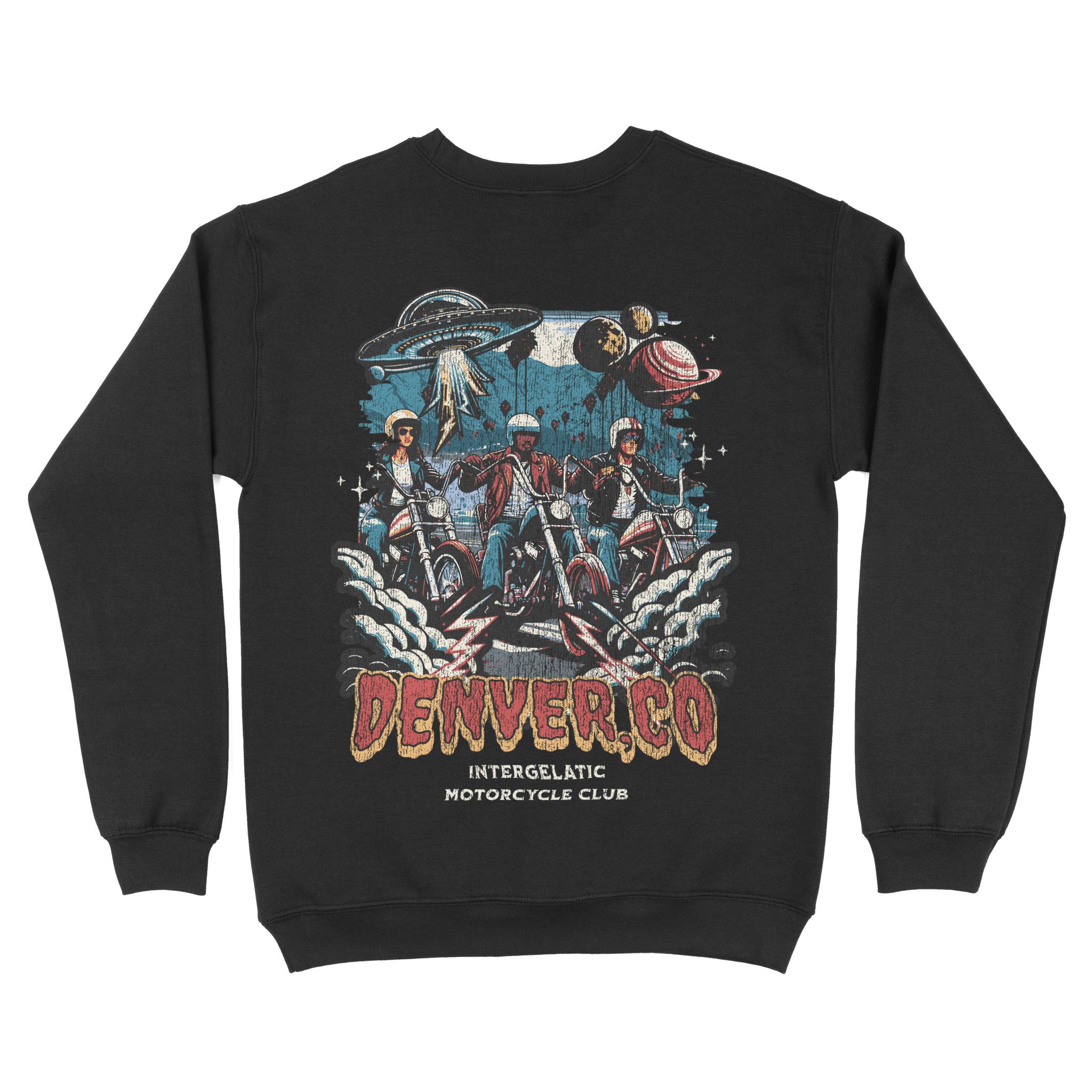 Denver Crewneck in Black - back view
