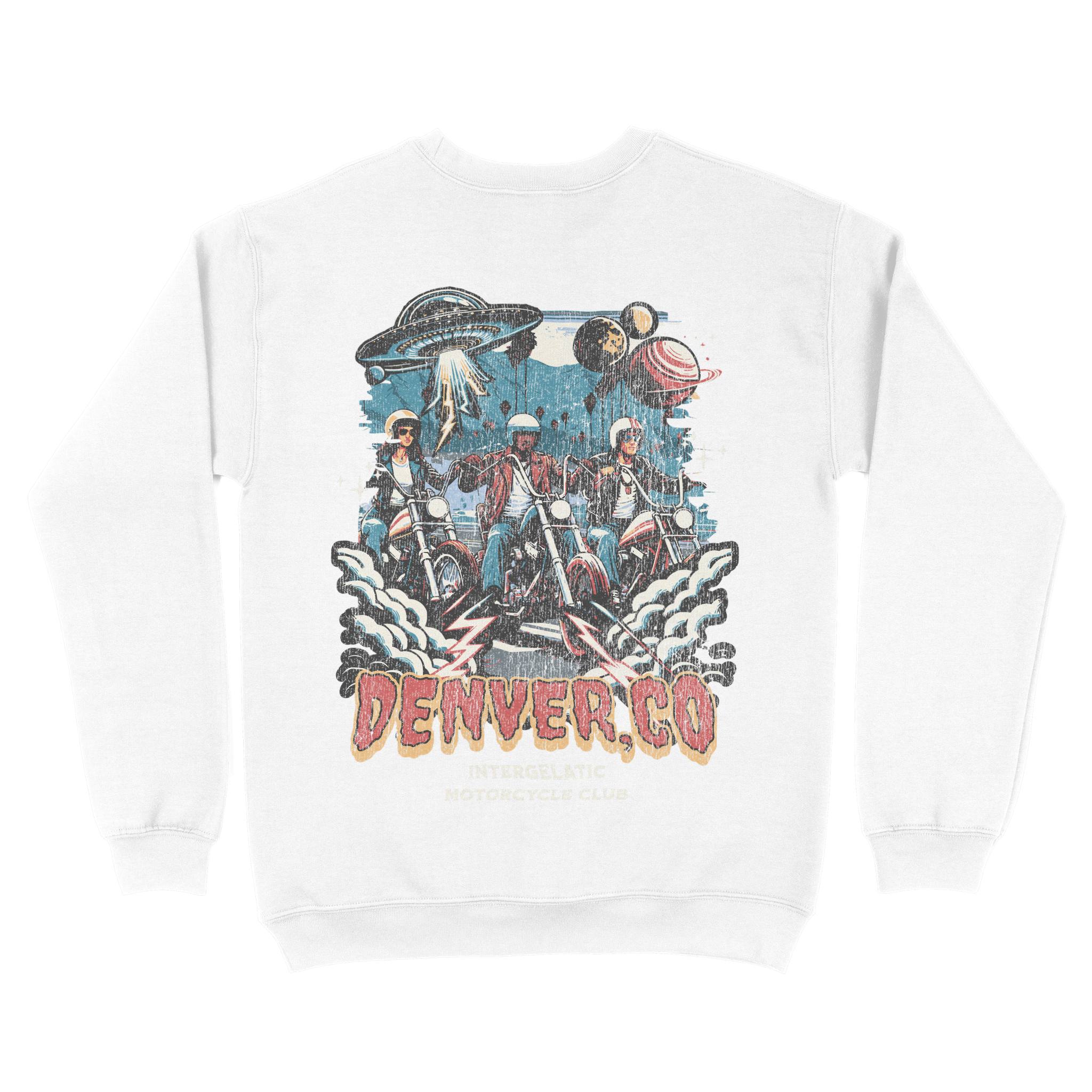 Denver Crewneck in White - back view