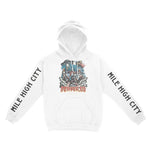 Denver Hoodie in White - front-sleeves view