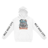 Denver Hoodie in White - front-sleeves view