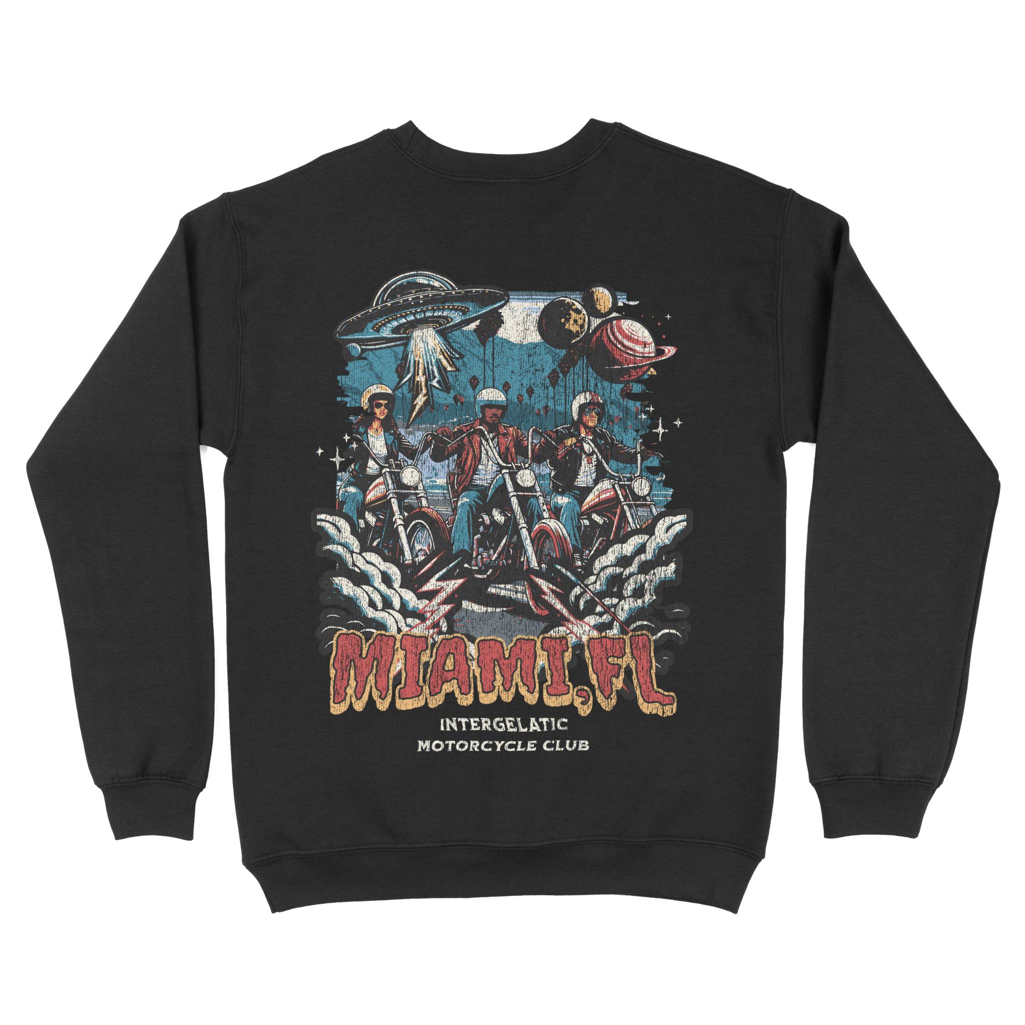 Miami Crewneck in Black - back view