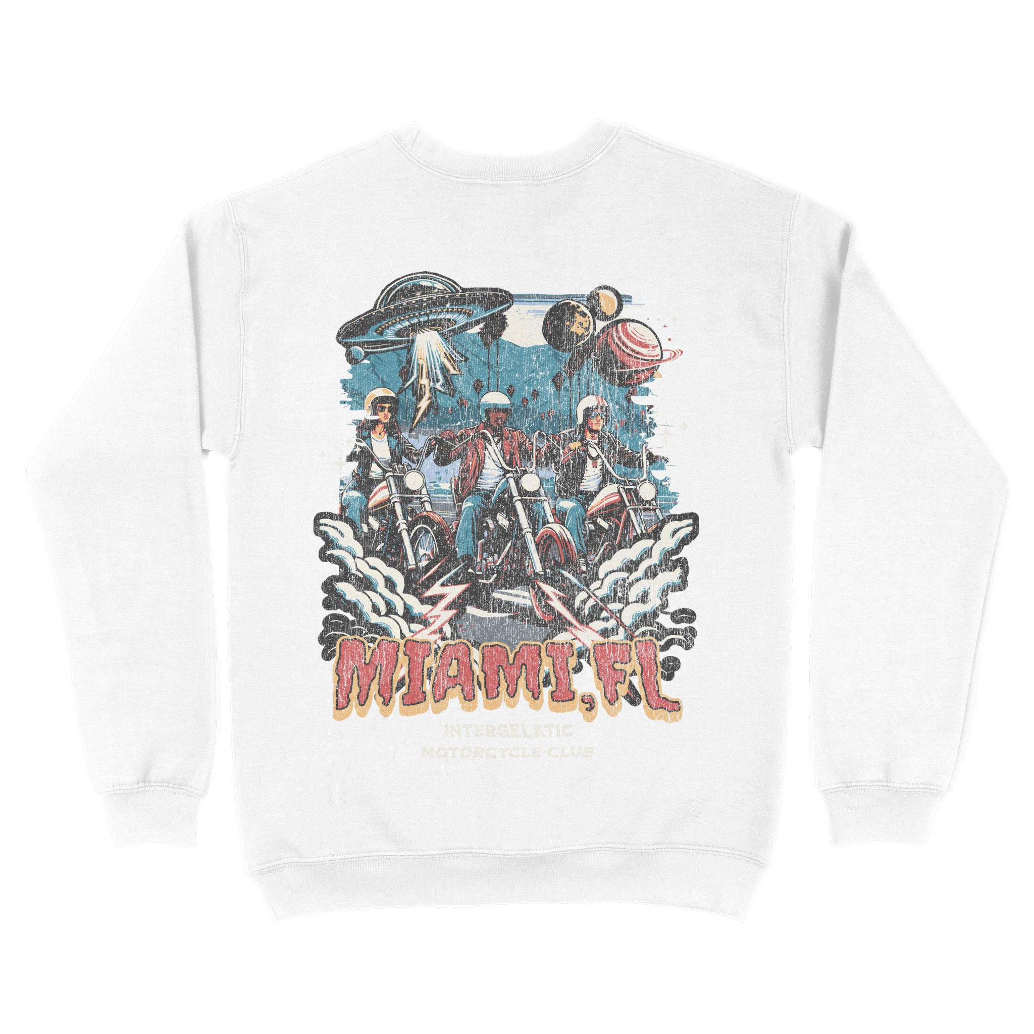 Miami Crewneck in White - back view