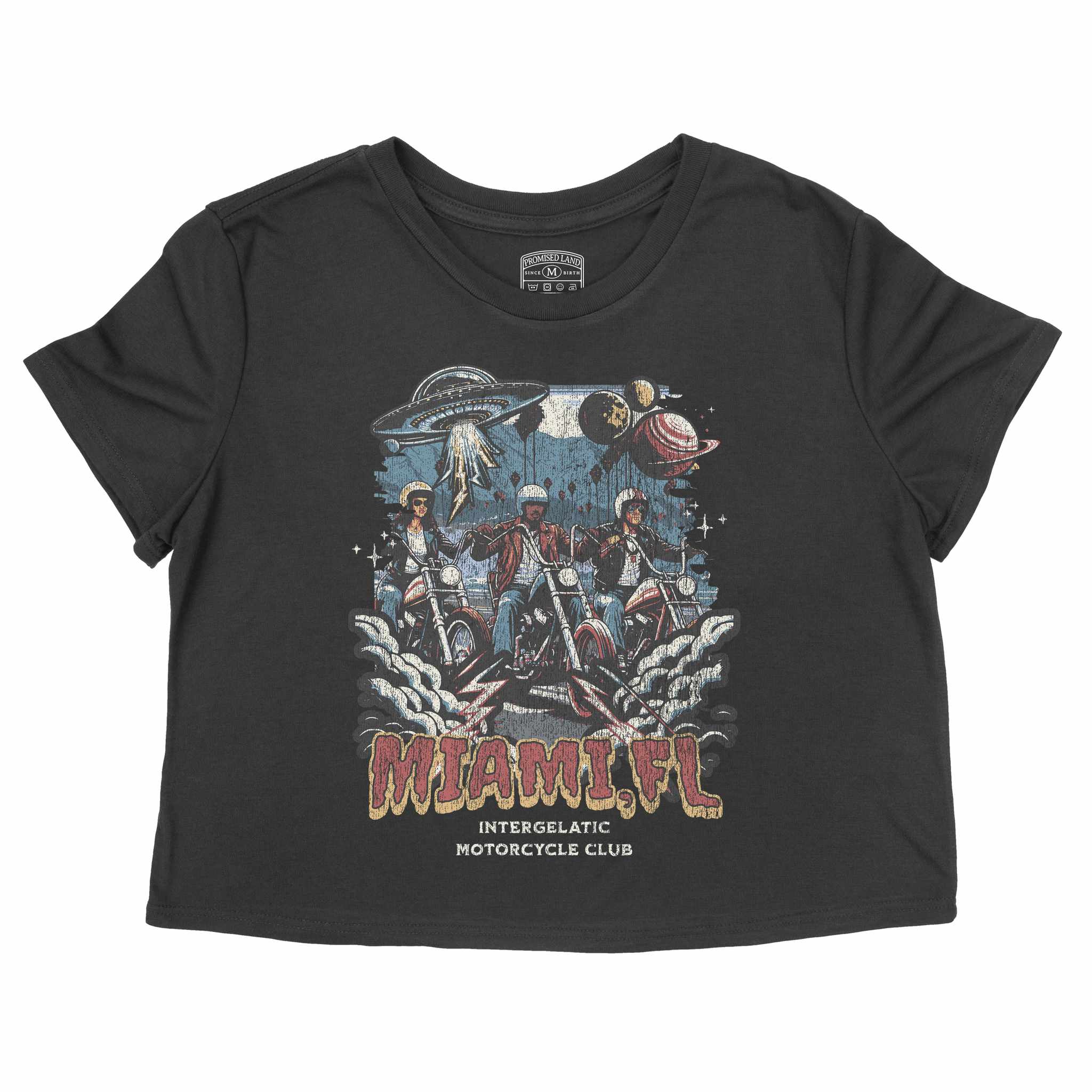 Miami Ufo Cropped Tee Black front