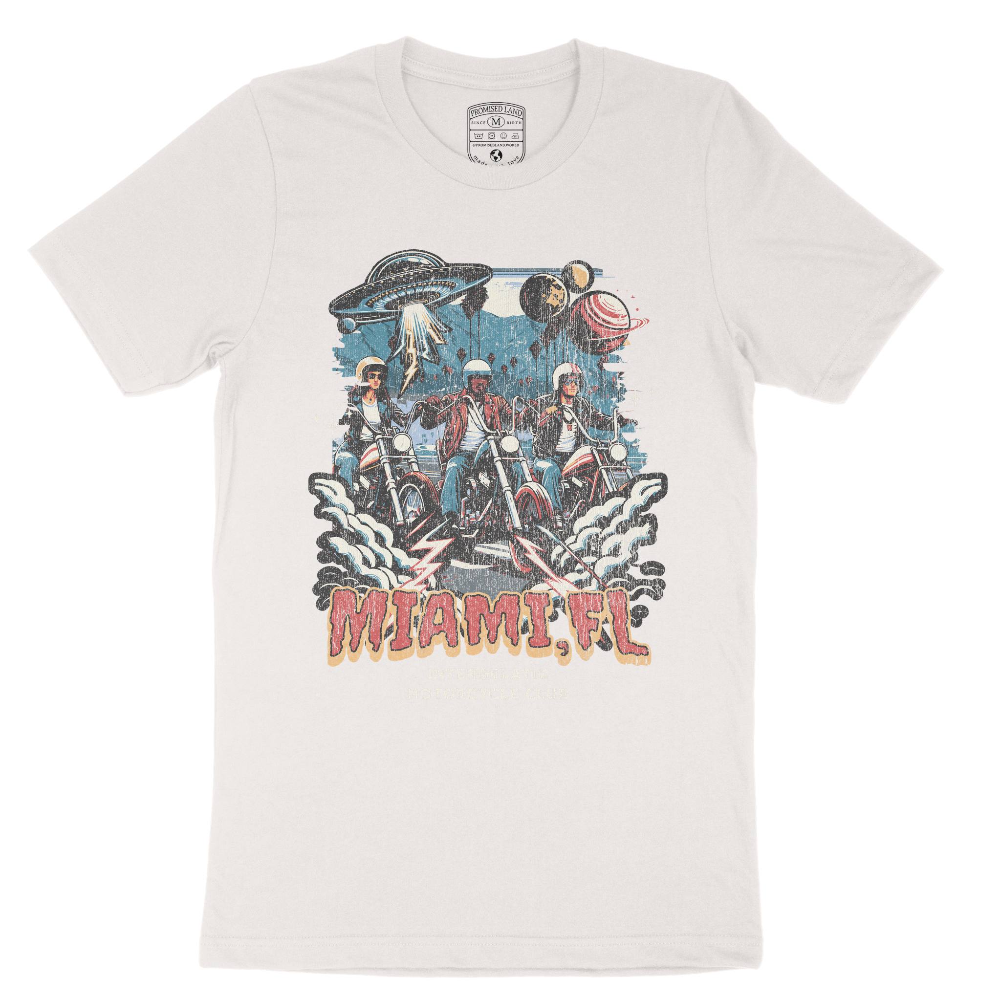 Miami UFO Biker T-Shirt in Vintage - front view