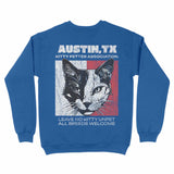 Austin Kitten Club 2 Crewneck Royal back