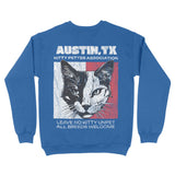 Austin Crewneck in Royal - back view