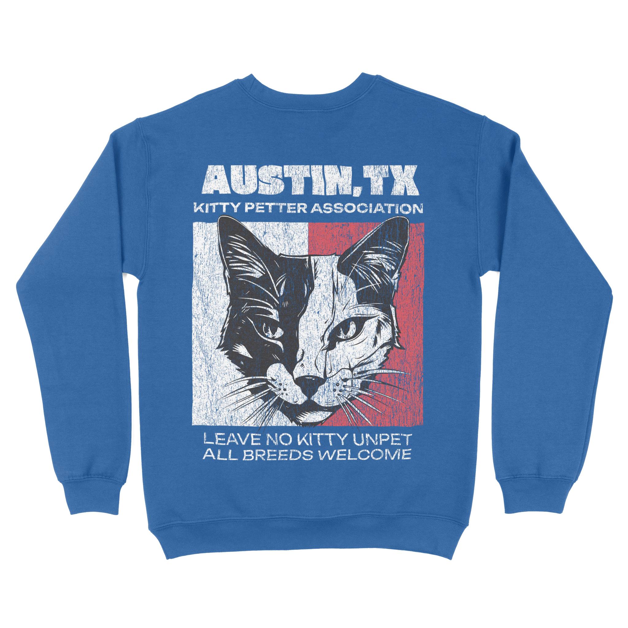 Austin Crewneck in Royal - back view