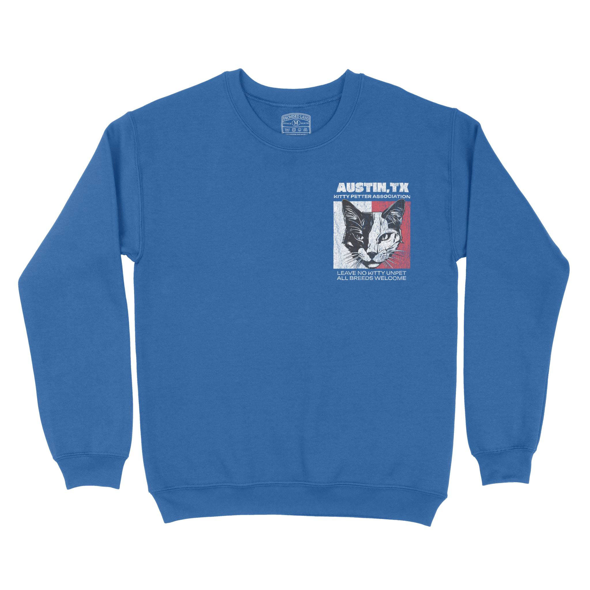 Austin Crewneck in Royal - front view