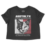 Austin Kitten Club 2 Cropped Tee Black front