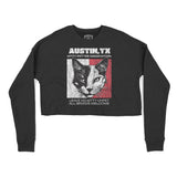 Austin Cropped Crew in Black - front view