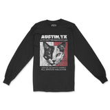Austin Kitten Club 2 Longsleeve in Black - front view
