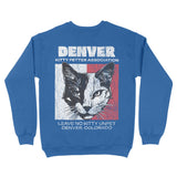 Denver Crewneck in Royal - back view